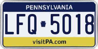 PA license plate LFQ5018