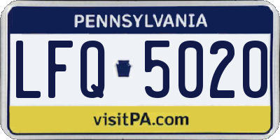 PA license plate LFQ5020