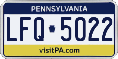 PA license plate LFQ5022