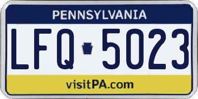 PA license plate LFQ5023