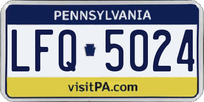 PA license plate LFQ5024