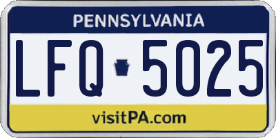 PA license plate LFQ5025