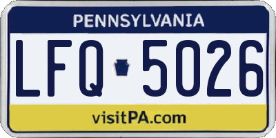 PA license plate LFQ5026