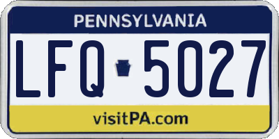 PA license plate LFQ5027