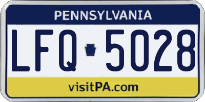 PA license plate LFQ5028