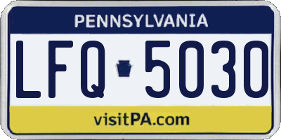 PA license plate LFQ5030