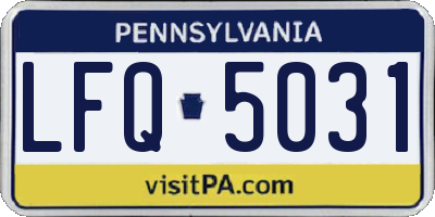 PA license plate LFQ5031