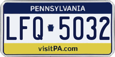 PA license plate LFQ5032