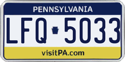 PA license plate LFQ5033