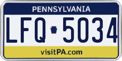 PA license plate LFQ5034