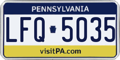PA license plate LFQ5035