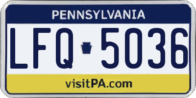 PA license plate LFQ5036