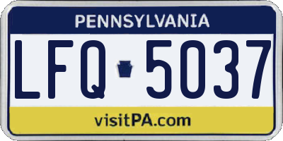 PA license plate LFQ5037