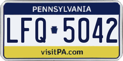 PA license plate LFQ5042