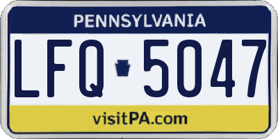 PA license plate LFQ5047