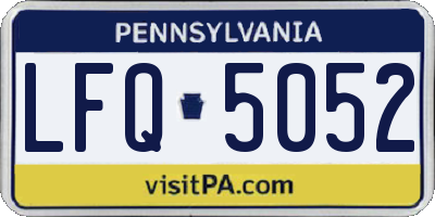 PA license plate LFQ5052