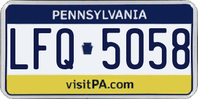 PA license plate LFQ5058