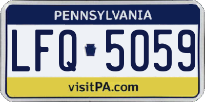 PA license plate LFQ5059