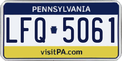 PA license plate LFQ5061
