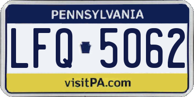PA license plate LFQ5062