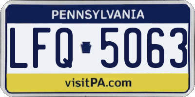 PA license plate LFQ5063