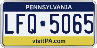 PA license plate LFQ5065