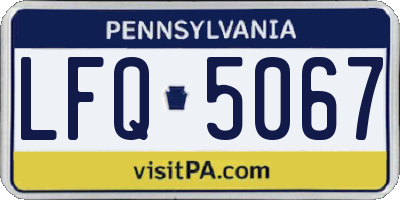 PA license plate LFQ5067