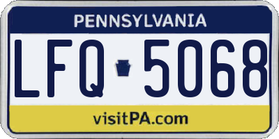 PA license plate LFQ5068