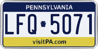 PA license plate LFQ5071