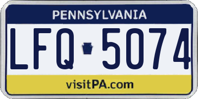 PA license plate LFQ5074