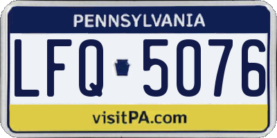 PA license plate LFQ5076
