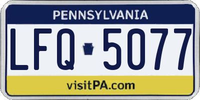 PA license plate LFQ5077