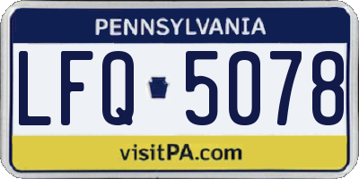 PA license plate LFQ5078