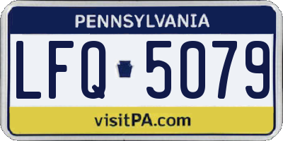 PA license plate LFQ5079