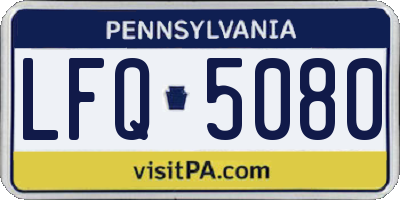 PA license plate LFQ5080