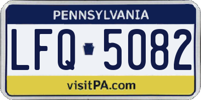 PA license plate LFQ5082