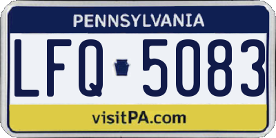 PA license plate LFQ5083
