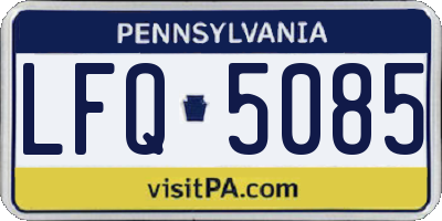 PA license plate LFQ5085