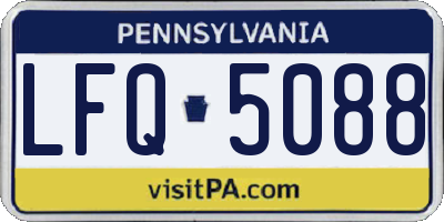 PA license plate LFQ5088