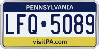 PA license plate LFQ5089