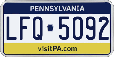PA license plate LFQ5092