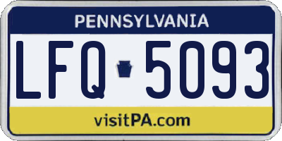 PA license plate LFQ5093