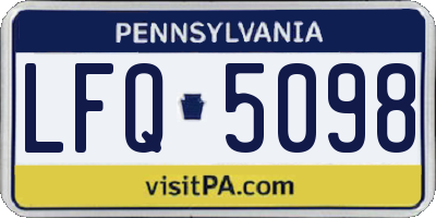 PA license plate LFQ5098