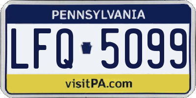 PA license plate LFQ5099