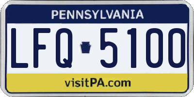 PA license plate LFQ5100