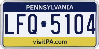 PA license plate LFQ5104