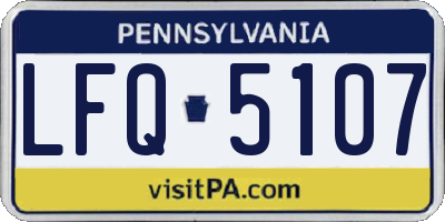PA license plate LFQ5107