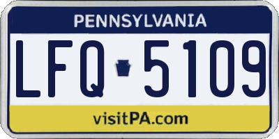 PA license plate LFQ5109