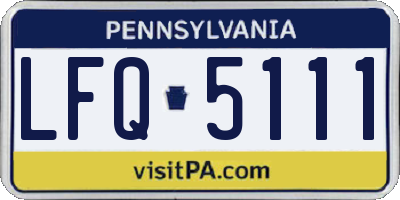PA license plate LFQ5111