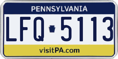 PA license plate LFQ5113